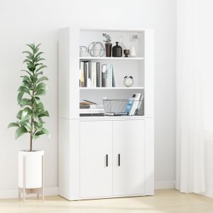 VidaXL Buffet haut Blanc Bois d'ingénierie 3185359