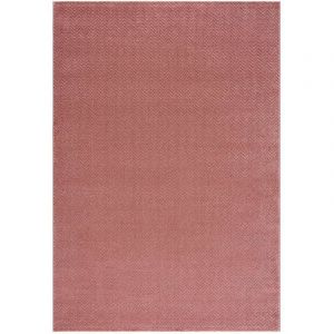 Tara Tapis uni rose à relief chevron 140x200cm