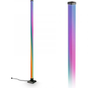 BRILONER - Lampadaire LED avec télécommande, intensité lumineuse variable, capteur de musique, gaming, lampadaire sur pied salon, lampe sur pied, 150x12,5x12,5 cm, noir