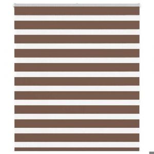 VidaXL Store z&egrave;bre marron 130x150cm largeur du tissu 125,9cm polyester, store &agrave; enrouleur z&eacute;br&eacute;, store z&eacute;br&eacute; pour fen&ecirc;tre, 4014345