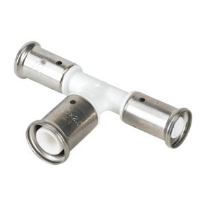 Henco Té réduit PVDF blanc multicouche a sertir TH ou BE O20x2.0-26x3.0-20x2.0