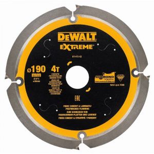 Dewalt Lame denture diamant pour fibre de ciment et laminés, 165x20 mm, 4 dents - DT1471-QZ