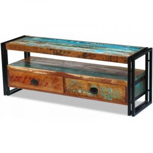 Meuble t&eacute;l&eacute; buffet tv t&eacute;l&eacute;vision design pratique bois de r&eacute;cup&eacute;ration m if 2502154