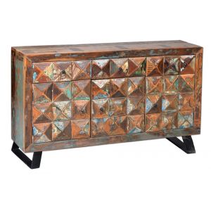 DIAMANTE RECICLADO - Buffet en bois recyclé multicolore