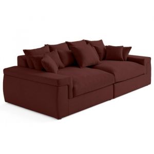 Sergio - canapé 3 places en tissu - Rouge