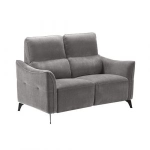 BURGOS - Canapé Fixe 2 Places Tissu Waterproof Gris - Altobuy