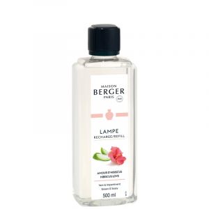 Maison Berger Paris Lampe Berger - Recharge de Parfum Lampe Berger 500 ml - Parfum Amour d'Hibiscus