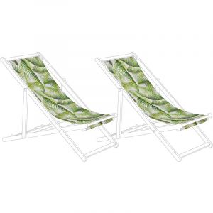 Beliani Lot de 2 textiles pour chaises longues motif palmes ANZIO / AVELLINO