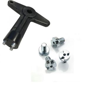 FINAO FRANCE - Cl&eacute; de jantes enjoliveur avec 4 &eacute;crous (courts) de serrage anti-vol pour Renault et Opel