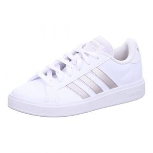 Adidas Baskets de marche femme, court base blanche argent