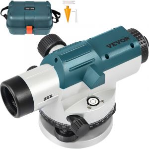 Niveau Optique - VEVOR - Niveau Optique Automatique 26X avec Compensateur Magnétique Auto-Nivelant Étanche IP54 avec Mallette