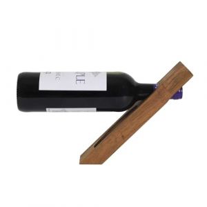 Cook Concept KA0389, Support à Bouteille en Acacia avec Tire-Bouchon Intégré, Design Innovant et Élégant, Idéal pour Vin et Spiritueux, Parfait pour Apéros, Marron, Taille Unique