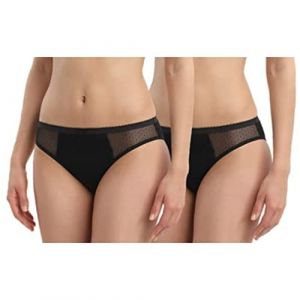 DIM Culotte Femme Menstruelle Protect Bio Flux Abondant x2, Noir, M