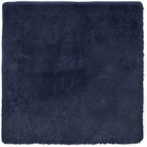 VidaXL Tapis shaggy à poils longs navarra bleu marine 120x120 cm