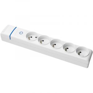 Solera - Multiprise Blanche interrupteur lumineux 5 prises 2P+T 16A