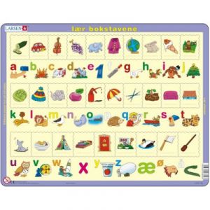 Larsen Lær bokstavene (små), en Norvégien - Puzzle cadre 24 pièces