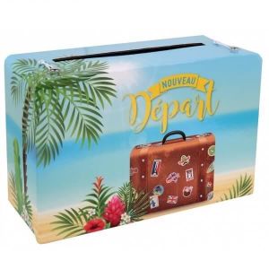 Image de Ruedelafete Tirelire urne valise vive la retraite multicolore (x1) REF/7672