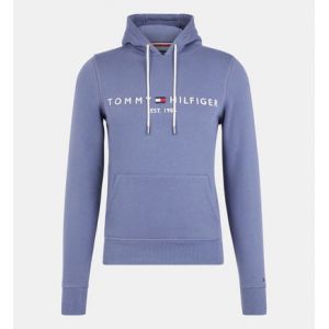 Tommy Hilfiger Hoodie droit signature molleton organique Bleu - Couleur Bleu - Taille XL