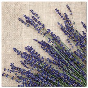 1001kdo - Lot de 20 serviettes en papier 33 x 33 cm Lavande