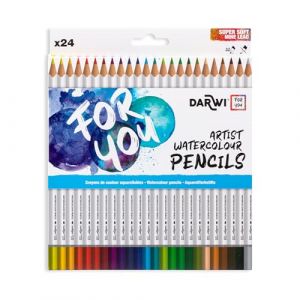 Darwi For You DF2200024K01C - Boîte de 24 crayons de couleur aquarellables