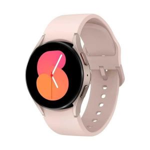 Samsung Montre intelligente Galaxy Watch5 de couleur or rose avec cadran de 40 mm et cadre en aluminium, écran en verre saphir