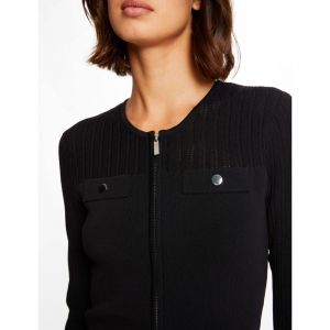 Morgan Robe pull ajust&eacute;e zipp&eacute;e Noir - Couleur Noir - Taille L