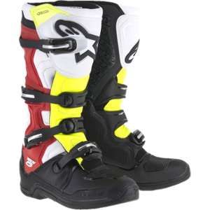 Image de Alpinestars Tech 5 noir/blanc/rouge/jaune - Bottes cross