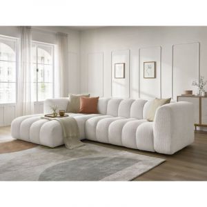 Bobochic Canap&eacute; d'angle fixe TALIA tissu bouclette