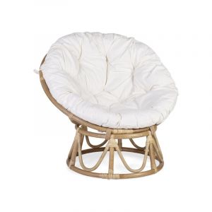 Décoration d'Autrefois Fauteuil papasan avec coussin