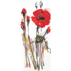 AG Art poppy, intiss&eacute; photo mural, 90 x 202 cm, 1 part ART