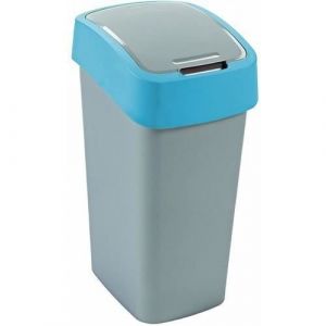 Curver FLIP BIN 45L Poubelle 65,3 x 29,4 x 37,6 cm argenté/bleu 02172-734