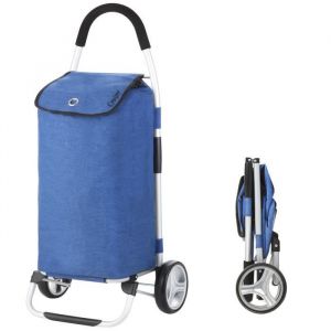 Cruiser Pliable Chariot de Course - 45Ltr - Caddie á 2 Roues - Pousette de marché - Bleu