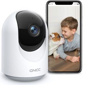 Cam&eacute;ra de Surveillance GNCC P1 WiFi Interieur Cam&eacute;ra D&ocirc;me 1080P avec 360&deg;PTZ ?Blanc