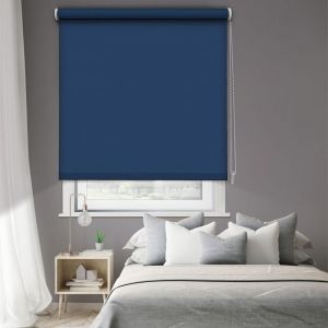 Madeco Store - Store enrouleur occultant uni h190cm - Bleu foncé - L94 x H190cm
