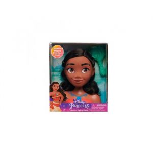 Tete a coiffer disney vaiana princesse metisse - tete de coiffure poupee 14 cm et brosse a cheveux - set jouet fille 3 ans et carte