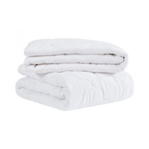 Couette toutes saisons antiallergique super douce 2 pi&egrave;ces 220 x 240 cm Blanc