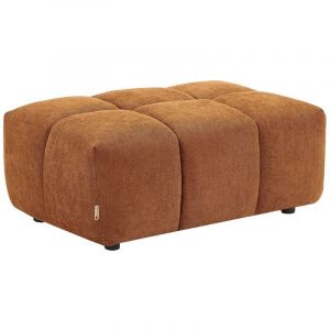 Pouf en tissu textur&eacute; terracotta APOLIU