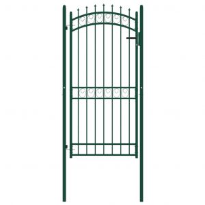 VidaXL Portail de clôture avec pointes Acier 100x200 cm Vert