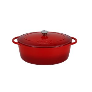 Menastyl Cocotte ovale 6,5L en fonte émaillée rouge