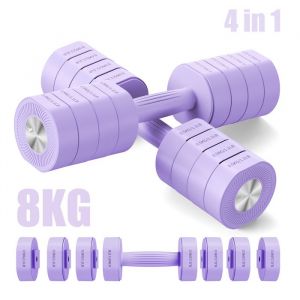 Merach - Haltère Musculation Réglable 4-en-1, Lot de 2 Poids de 1 à 4 kg, à Domicile ou en Salle De Sport, pour Hommes et Femmes, Violet