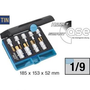 Hazet Jeu de douilles mâles - Carré creux 12,5 mm (1/2 pouce) - Profil à 6 pans intérieurs - Nombre d'outils: 9 - 986/9