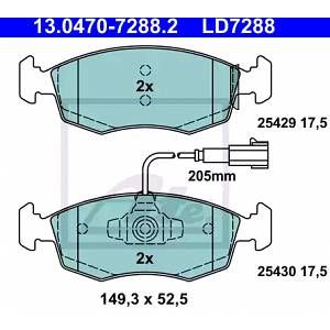 ATE Jeu de 4 plaquettes de frein à disque LD7288 d'origine