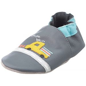 Robeez Truck Road, Chausson pour Nourrisson Mixte bébé, Gris Fonce Bleu Clair, 17/18 EU (0/6 Mois)