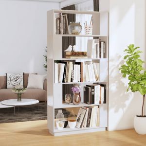 Image de VidaXL Bibliothèque/Séparateur de pièce Blanc 80x25x163,5cm Pin solide