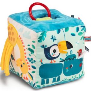 Lilliputiens Cube d'activités sonore en tissu Jungle (13 cm)