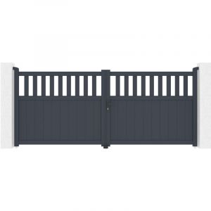 Casanoov - Portail battant 3,4m santis 340 x 140cm aluminium gris