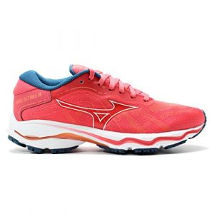 Image de Mizuno Mixte Wave Ultima 14 Chaussure de Course sur Route, Paradise Pink/White/Ink Blue, 40.5 EU