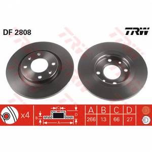 Trw Jeu de 2 disques de frein DF2808 d'origine