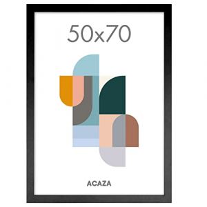 Image de ACAZA Cadre Photo 50x70 cm pour Photos et Posters, Bois MDF, Noir