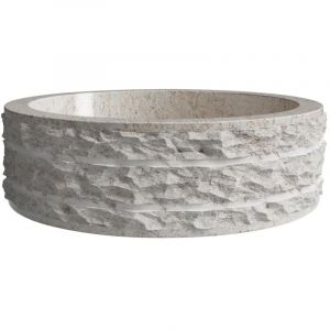 Vasque à poser en marbre - Coloris crème - D40 cm - CIRILA